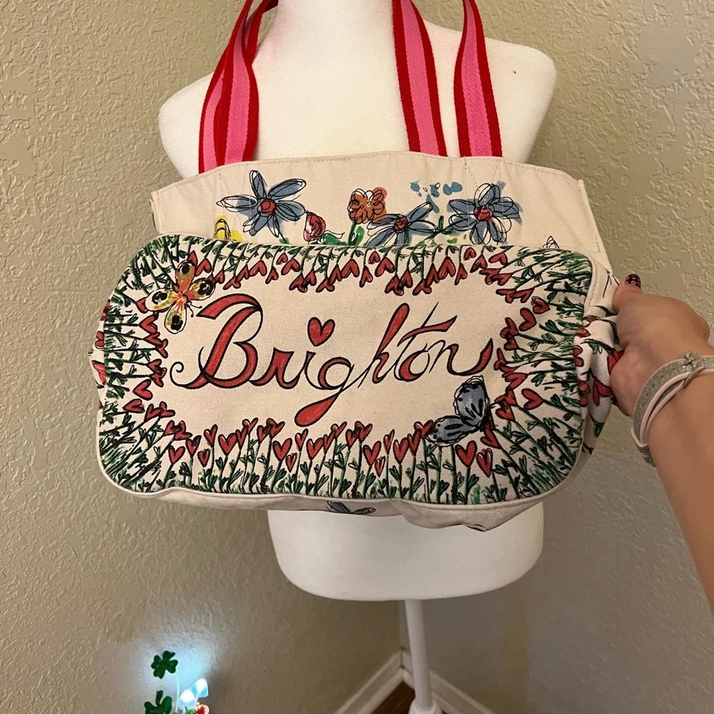 Brighton "Love Tweet" Canvas Tote Bag - Picture 9 of 11